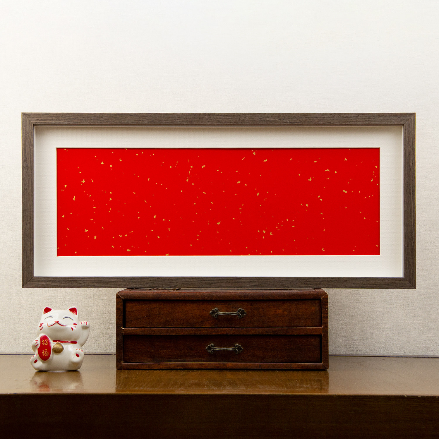 实木书法立体空白相框中空1.5cm大号横幅字画装裱相框定制宣卡纸