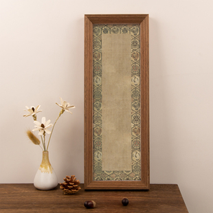 仿宋锦做旧微喷宣卡纸长方形相框空框装裱画框挂墙摆台书法字画