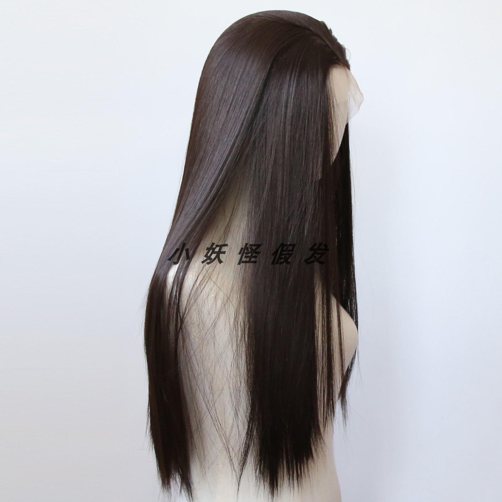 黑茶色进口高温丝前蕾丝全头假发自然显白逼真深棕栗色整顶假发套