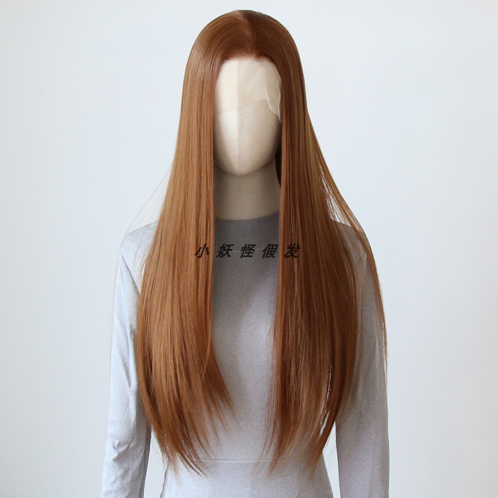 蜜糖棕色前蕾丝全头假发逼真显白ins辣妹女团风高温丝整顶假发套