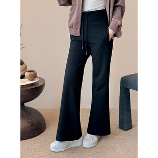 【双十一】秋款美式复古宽腰头阔腿喇叭裤女高腰显瘦通勤休闲百搭