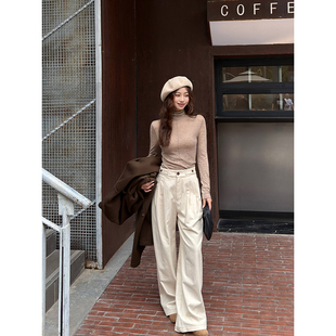 走路带风阔腿裤垂坠显瘦高宽宽松长裤通勤约会百搭男女同款松弛感