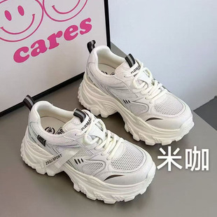 厚底增高老爹鞋女夏季网面透气运动休闲鞋小个子轻便2026春夏新品