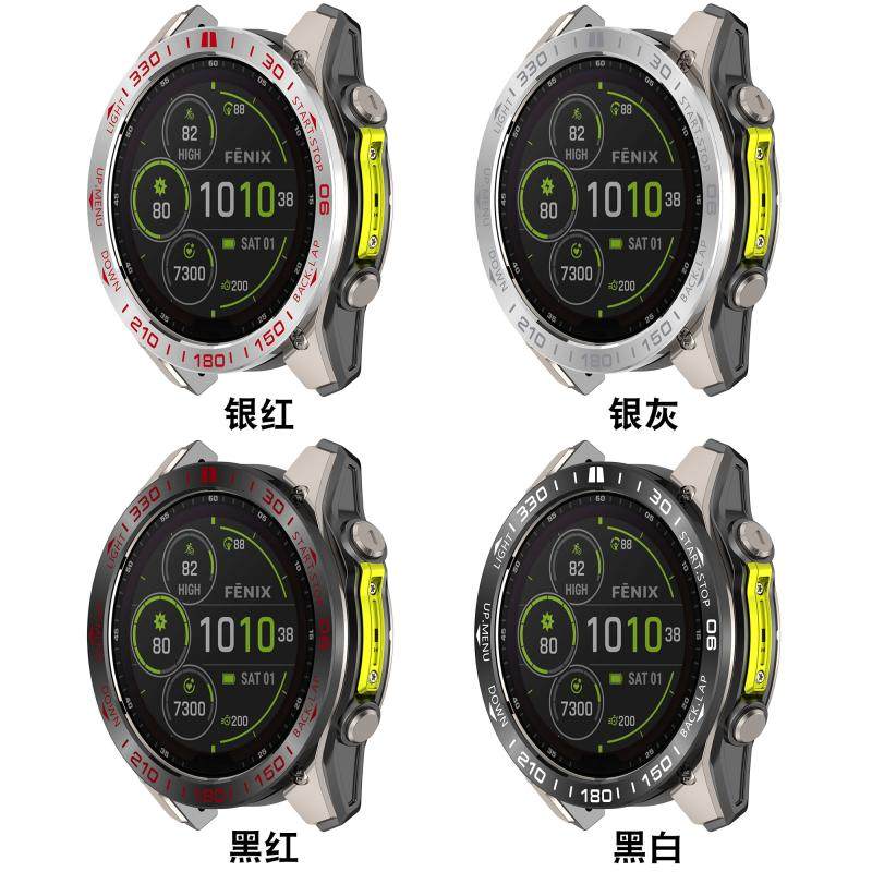 适用Garmin佳明Forerunner970竞速替换刻度不锈钢圈表盘保护套保护圈曲面膜47mm