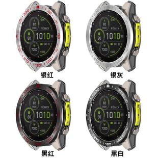 适用Garmin佳明Forerunner970竞速替换刻度不锈钢圈表盘保护套保护圈曲面膜47mm