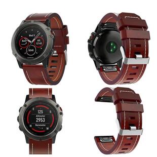 适用佳明Garmin Fenix5xplus 6X PRO佳明快拆车线真皮手表带男