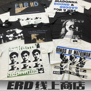 做旧复古vintage男女情侣纯棉宽松t恤 VTG美式 ERD忧郁 富二代短袖