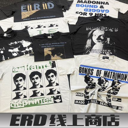 ERD忧郁的富二代短袖VTG美式做旧复古vintage男女情侣纯棉宽松t恤