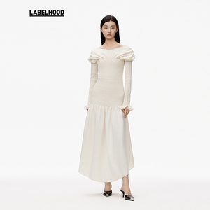 【ASSIGNMENTS】蕾虎设计感简约宫廷打揽长袖连衣裙裙子labelhood
