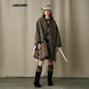 【MARCHEN】蕾虎百搭秋冬气质鹿苑披风时尚大衣毛呢外套宽松女装