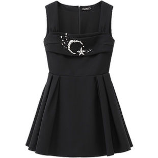 【MARCHEN】蕾虎设计感时尚休闲简约月相女连衣裙短裙labelhood