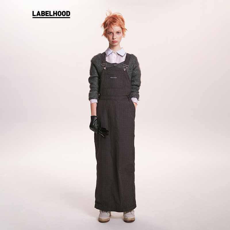 岩间散步工装背带裙女