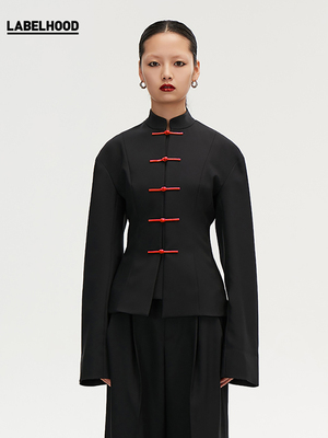 长袖蕾虎立领盘扣上衣外套