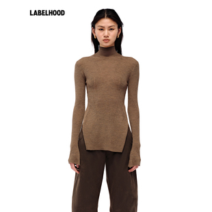 蕾虎两穿曲线螺纹羊毛针织上衣2025秋冬新款 waag 女装 Oude