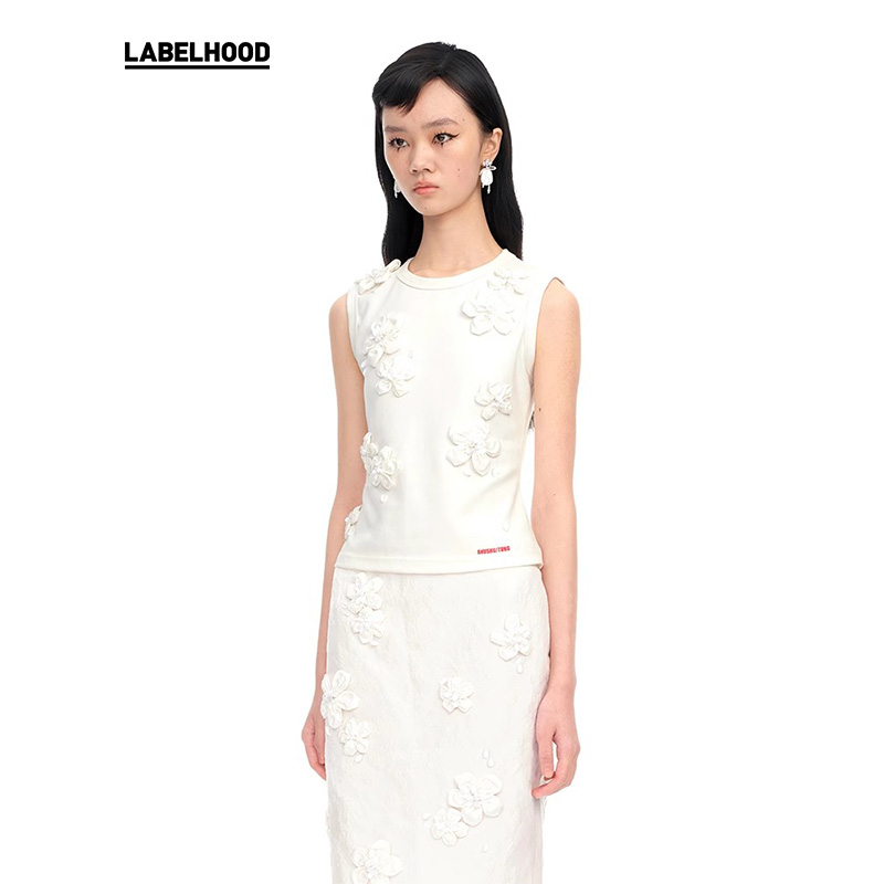 立体SHUSHUTONG花朵背心上衣