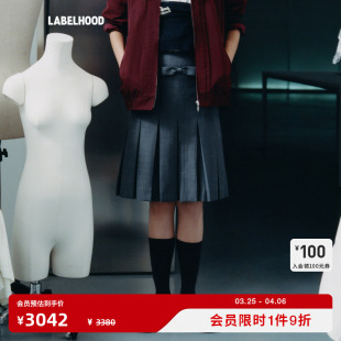 裙子 蕾虎蝴蝶结腰饰百褶半裙甜美设计师春夏女装 SHUSHUTONG