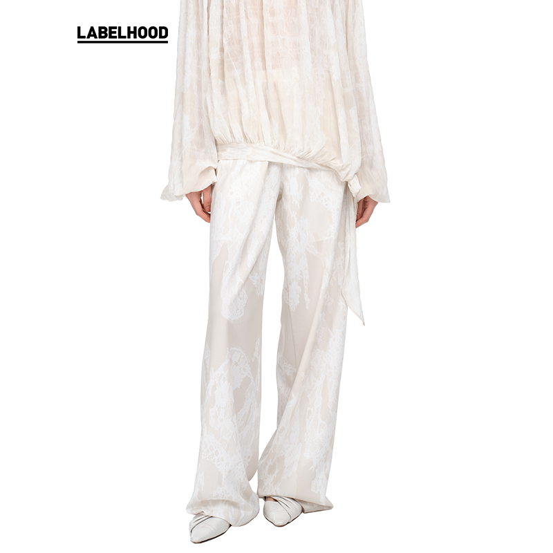 【YIRANTIAN】蕾虎设计感潮流宽松直筒松紧腰头舒适长裤labelhood
