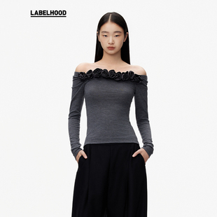 Chen Shengtao Louis 蕾虎气质简约高级一字肩上衣 SALE