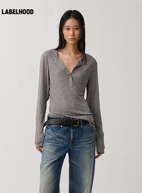 【Liegee】蕾虎HENLEY 亨利领开袖T恤秋季流行女装上衣