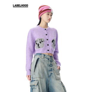 【SALE】【SHORT SENTENCE×LABELHOOD】联名款小狗提花针织开衫