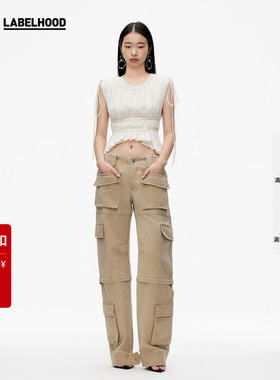 【SALE】【ASSIGNMENTS】蕾虎设计感褶饰抽绳上衣无袖内搭女装