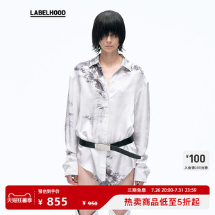 【Liegee】蕾虎时尚设计师款休闲简约印花长袖衬衫上衣labelhood