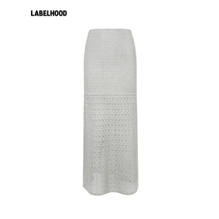 【NAN KNITS】蕾虎简约镂空肌理纸纱长裙2026早春新款女装裙子