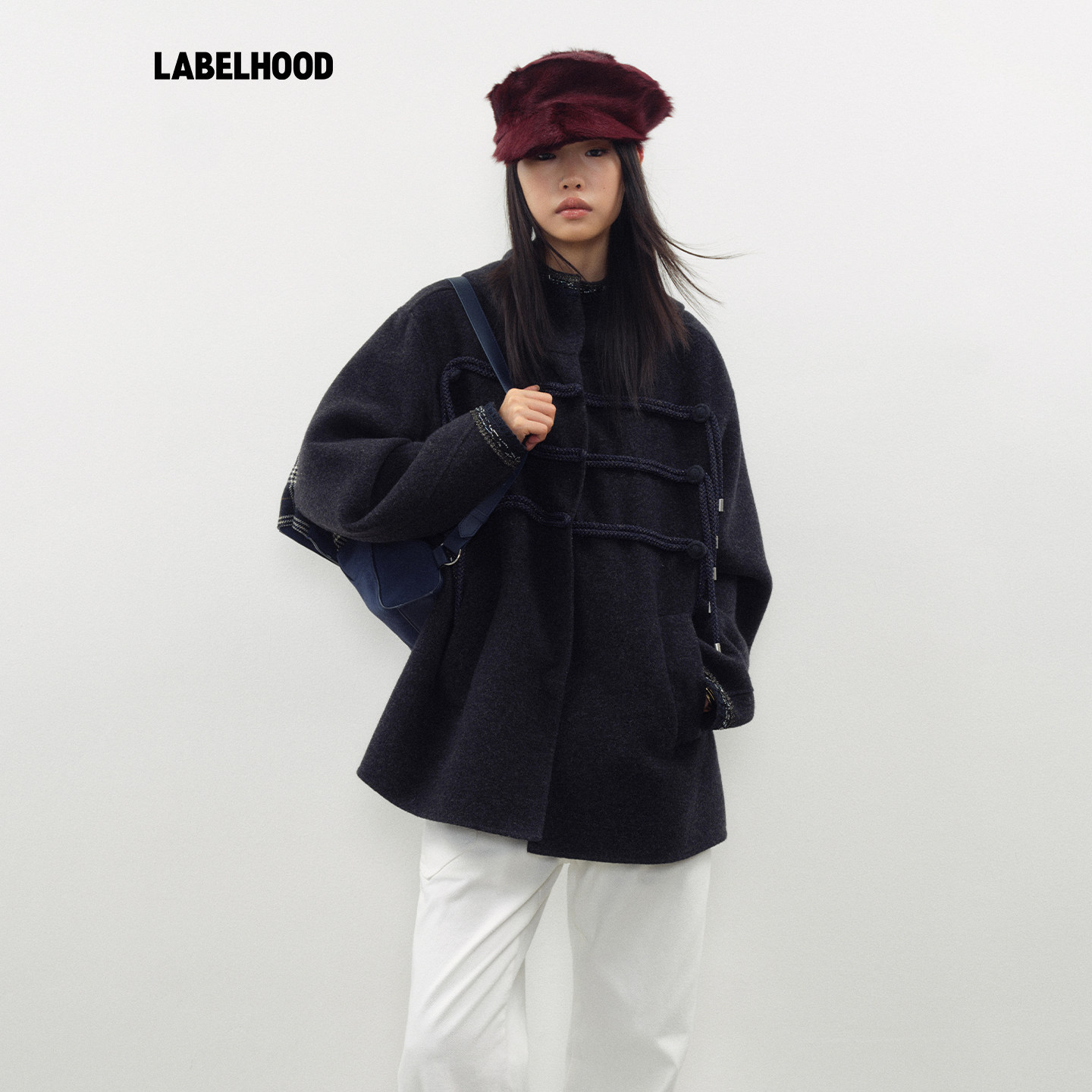 JUNWEILIN双面尼编绳宫廷外套