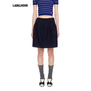 【SHUSHUTONG】蕾虎百搭低腰打褶半裙2026早春新款女装裙子
