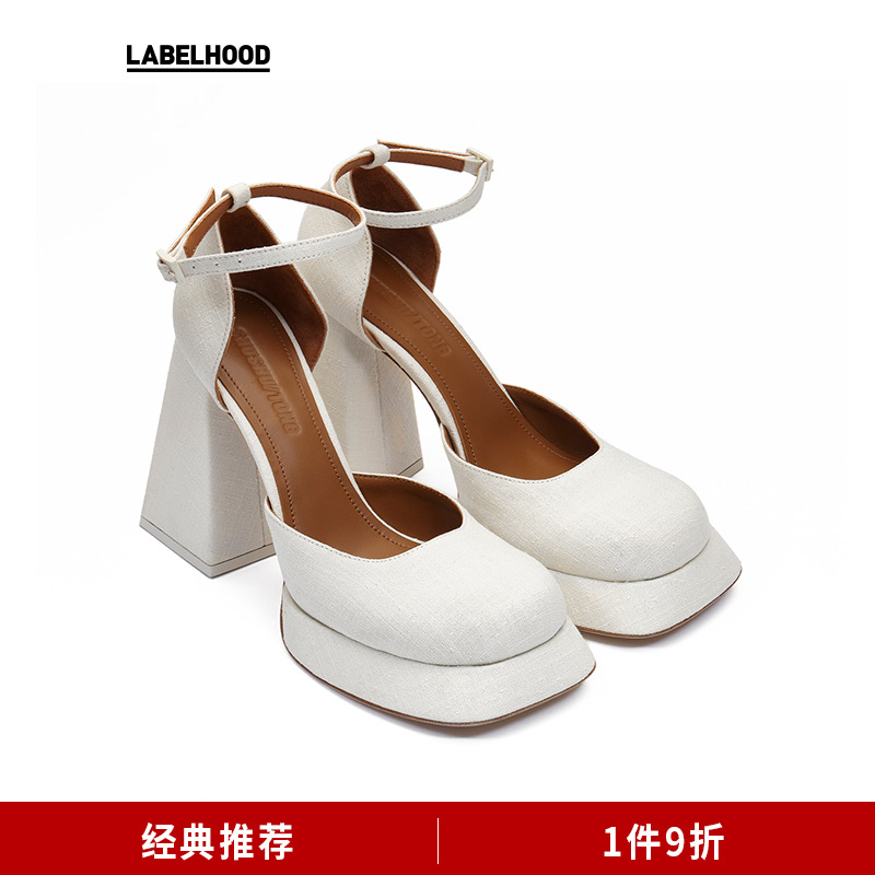 SHUSHUTONG厚底粗跟高跟鞋女