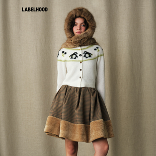 【MARCHEN】蕾虎百搭秋冬气质回转企鹅开衫毛衣针织开衫圆领上衣