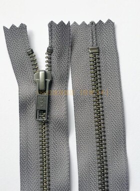 20cm鞋子YKK拉链5号金属铜齿自锁头口袋灰色裤腿拉锁黑色军绿18cm
