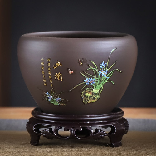 兰花专用花盆紫砂陶瓷吊兰蝴蝶兰