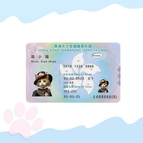 宠物猫咪狗狗定制仿真通行证