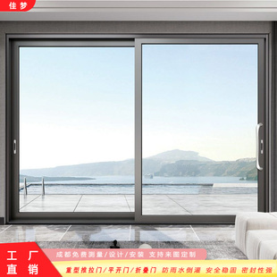 重型推拉门封阳台通风防水铝合金中窄客厅落地入户玻璃门隔音门窗