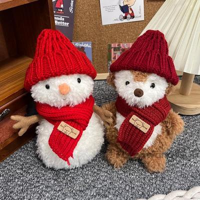 little小雪人麋鹿新年帽子围巾