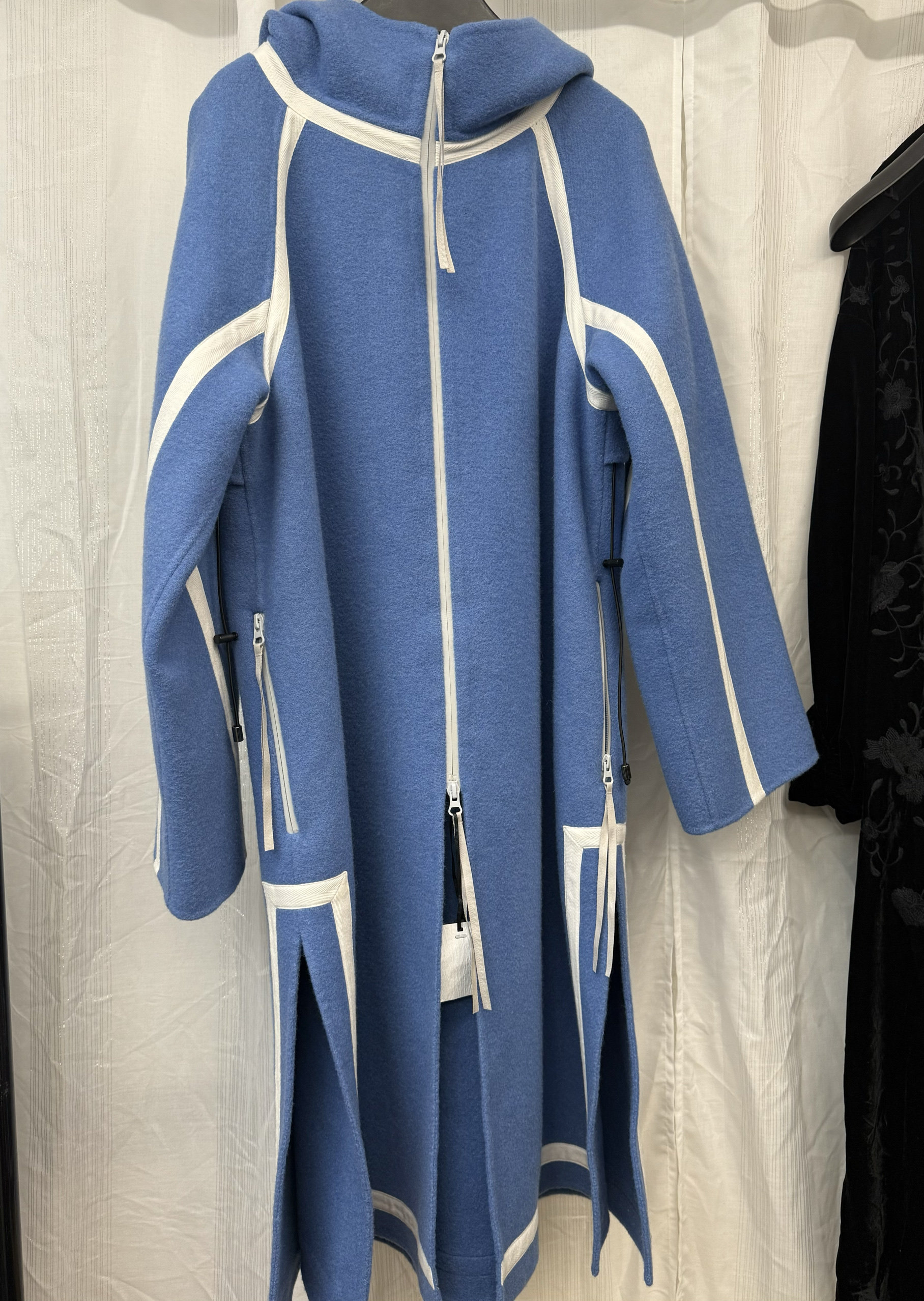 高品质羊毛+羊驼+安哥拉山羊毛连帽长款大衣外套收货退运微瑕特惠