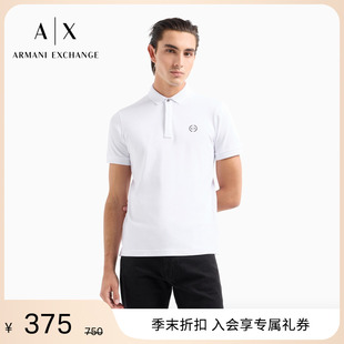 Polo衫 ARMANI 男弹力珠地棉暗门襟翻领短袖 EXCHANGE 阿玛尼夏新款
