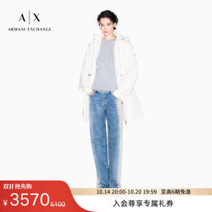 女中长款 阿玛尼秋新款 连帽收腰通勤夹克棉服外套 EXCHANGE ARMANI