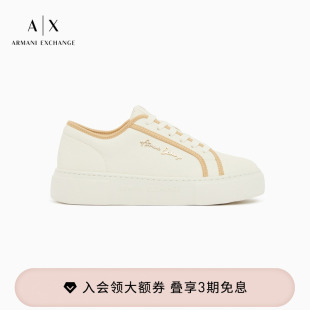 女系带低帮平底撞色休闲运动板鞋 阿玛尼春夏新款 EXCHANGE ARMANI