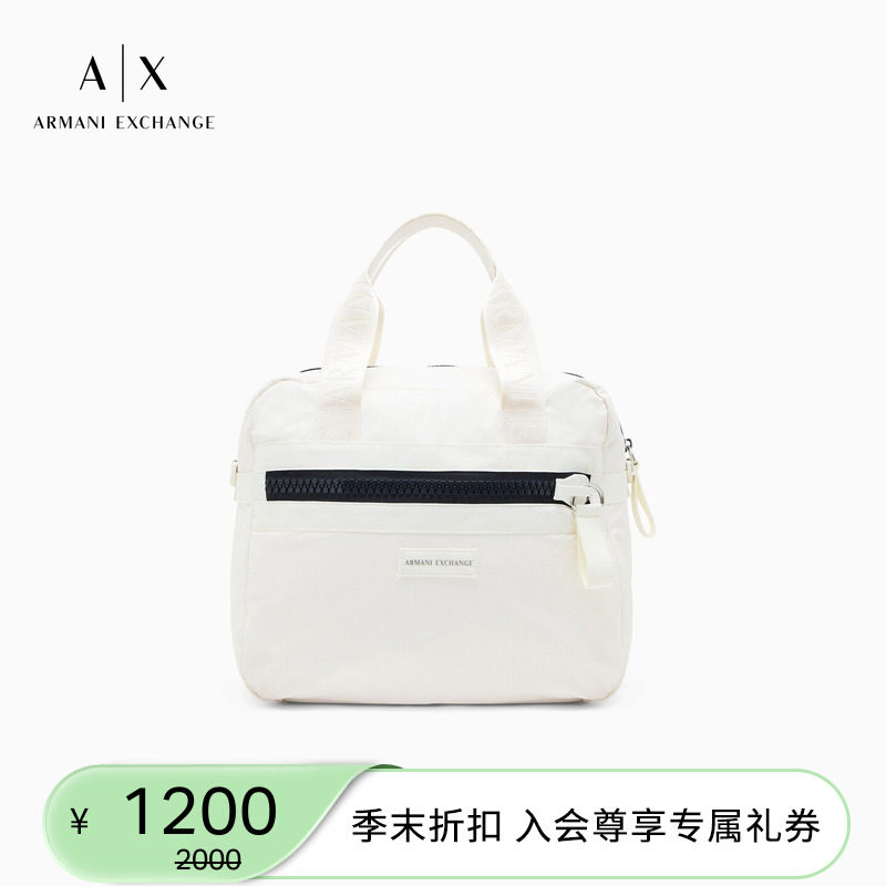ARMANI EXCHANGE/阿玛尼春夏新款男士大容量拉链长方形手提旅行袋