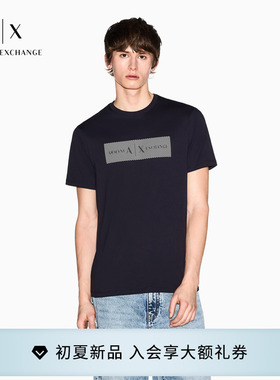 ARMANI EXCHANGE/阿玛尼26春夏新款男士圆领短袖正肩印花纯棉T恤