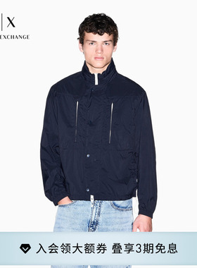 ARMANI EXCHANGE/阿玛尼26春夏新款男士连帽风帽简约教练夹克外套