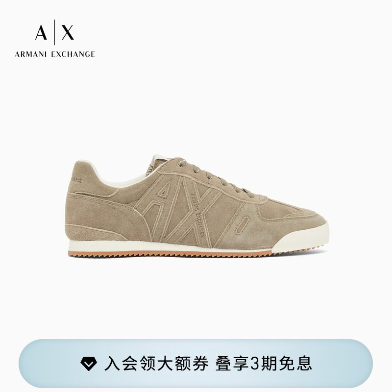 ARMANI EXCHANGE/阿玛尼夏季新款男绒面革系带低帮都市休闲运动鞋