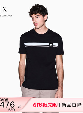 ARMANI EXCHANGE/阿玛尼26春夏新款男士圆领短袖正肩印花纯棉T恤