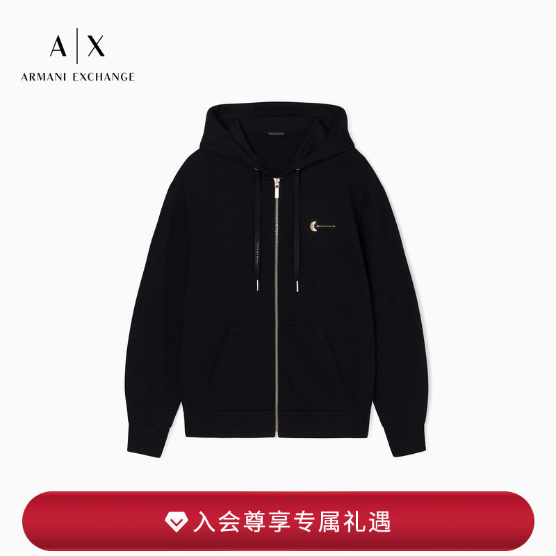AX/阿玛尼女士连帽拉链卫衣外套