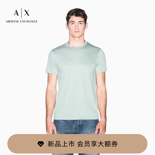 AX/阿玛尼男士圆领短袖修身T恤