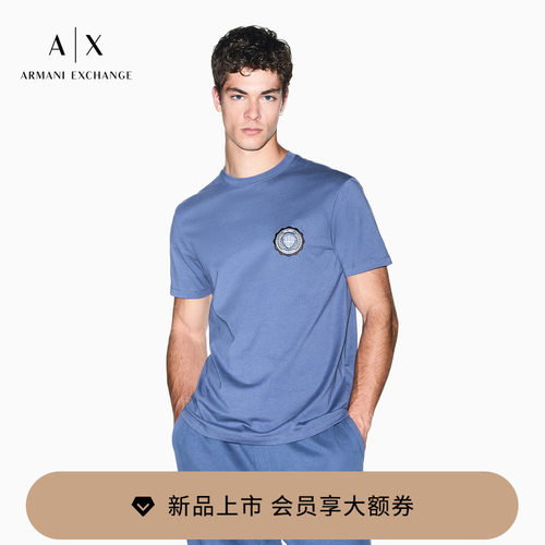 AX/阿玛尼男士圆领短袖正肩T恤