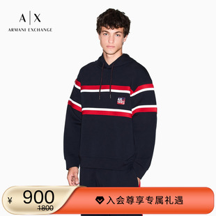 男士 ARMANI 新款 阿玛尼冬季 宽松撞色连帽重磅套头卫衣 EXCHANGE