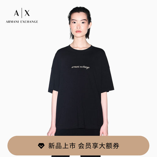 AX/阿玛尼女士圆领短袖宽松T恤